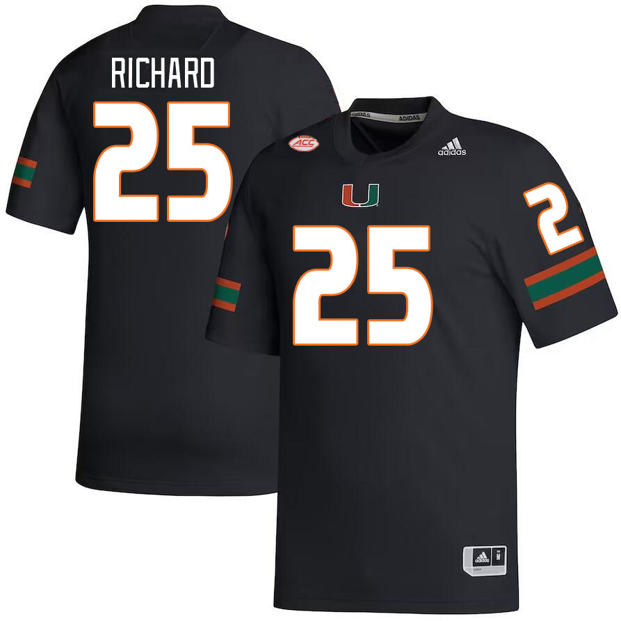 Men #25 Jadais Richard Miami Hurricanes College Football Jerseys Stitched Sale-Black